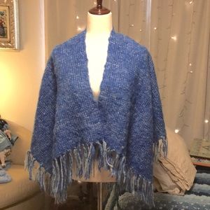 Vintage alpaca wool wrap poncho